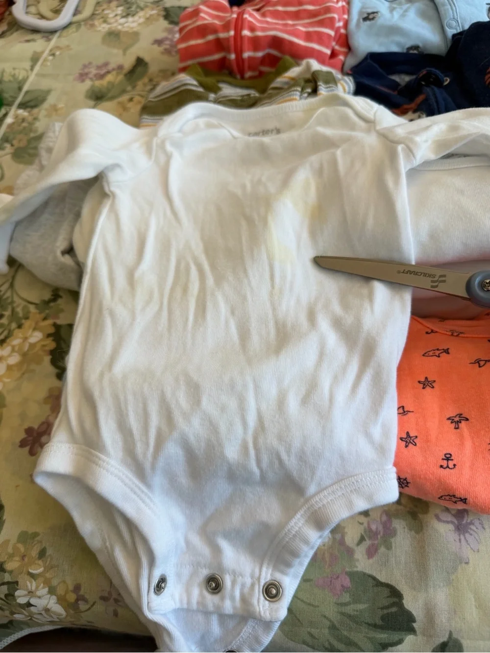 Carter's Baby Bodysuit Mix - White, Coral, Light Blue, Navy, Olive